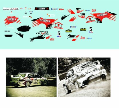 Décalcomanie pour miniature 1/43 MITSUBISHI EVO IX BIANCHI - Rally 2012 - F. DUVAL-A.BOURDEAUD'HUI