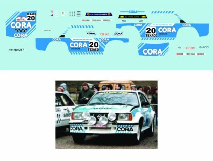 Décalcomanie pour miniature 1/43 OPEL ASCONA 400 - Boucles de Spa 1984 - F.M BRASSEUR -M. RAWAY