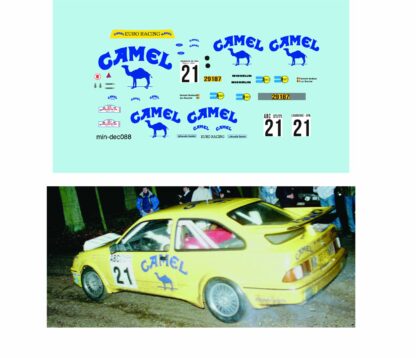 Décalcomanie pour miniature 1/43 FORD SIERRA - Boucles de Spa 1989 - Y.BODSON -L.BOUCHAT