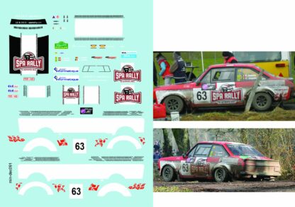Décalcomanie pour miniature 1/43 FORD ESCORT MKII - Boucles de Bastogne 2015 - F.JUPSIN -C JUPSIN