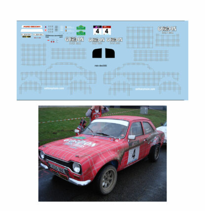 Décalcomanie pour miniature 1/43 FORD ESCORT MKI - Boucles de Spa 2012