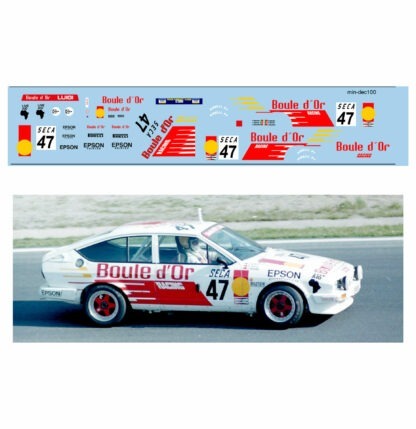 Décalcomanie pour miniature 1/43 ALFA GTV 47 - Rallye de Spa 1985