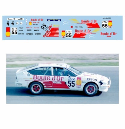 Décalcomanie pour miniature 1/43 ALFA GTV 55 - Rallye de Spa 1985