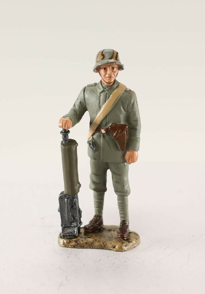 Mitrailleur allemand 1917 : 1st World War : Figurine en métal 1/30