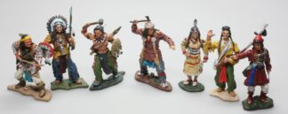 Les indiens d'Amérique : Assortiment 7 pièces : Figurines en métal 1/32