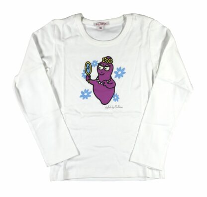 T-shirt Enfant Barbapapa Miroir manches longues blanc
