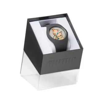 Tintin, Montre Sport, Bracelet silicone Gris Anthracite - Médium-boite