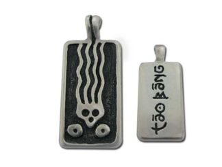 Pendentif, Tao Bang noir - Argent