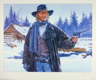 Durango : Swolfs : Affiche offset signée : Pistolet à la main dans la neige