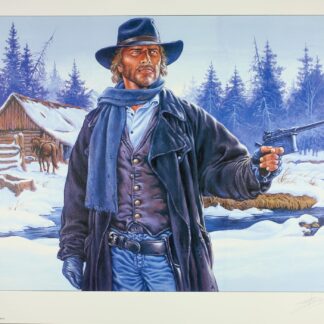 Durango : Swolfs : Affiche offset signée : Pistolet à la main dans la neige