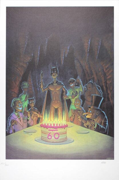 Batman, Masbou, Affiche offset signée, Les 60 ans de Batman