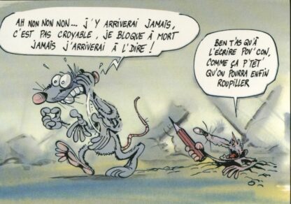 Les Rat's, Ptiluc, Carte postale, Ah non non non... J'y arriverai jamlais, c'est pas croyable, je bloque à mort. Jamais j' arriverai à l'dire !