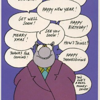 Le Chat Carte pratique 'Happy New Year See you soon Happy Birthday Get well soon Happy Thanksgiving...'