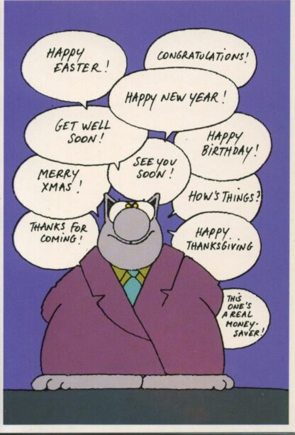 Le Chat Carte pratique 'Happy New Year See you soon Happy Birthday Get well soon Happy Thanksgiving...'