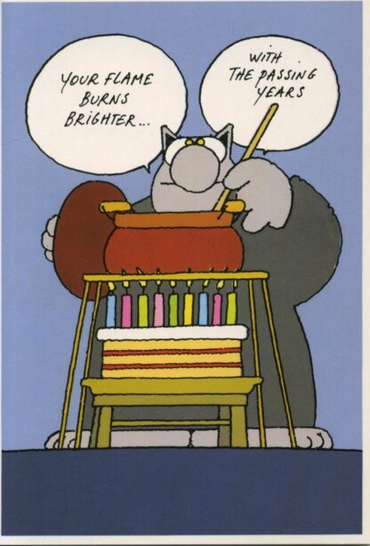 Le chat : Carte Postale : 'Your flame bunrs brighter... with the passing years'