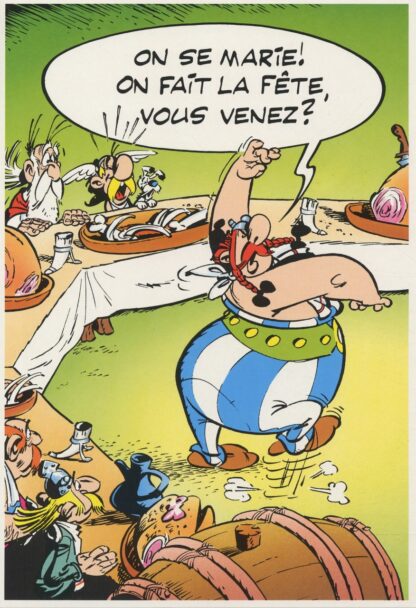 Astérix et Obélix : Carte Postale XL : On se marie ! On fait la fête vous venez ?