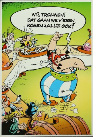 Astérix et Obélix : Carte Postale XL : Wij trouwen dat gaan we vieren komen jullie ook ?