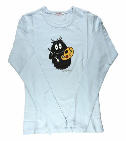T-shirt Femme Barbapapa Peintre manches longues bleu clair
