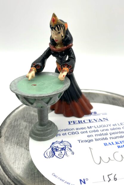Figurine métal Balkis Percevan certificat signé