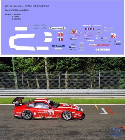 FERRARI 550 MARANELLO - Championnat Le Mans Endurance Series 2004, Décalcomanie pour miniature 1/43