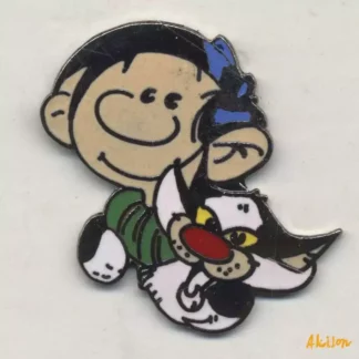 Pin’s tête Gaston Lagaffe Gaston et son chat Franquin