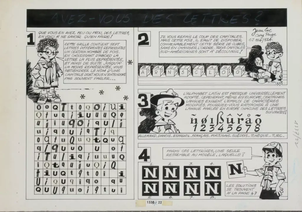 planche originale Spirou Avez-vous des lettres
