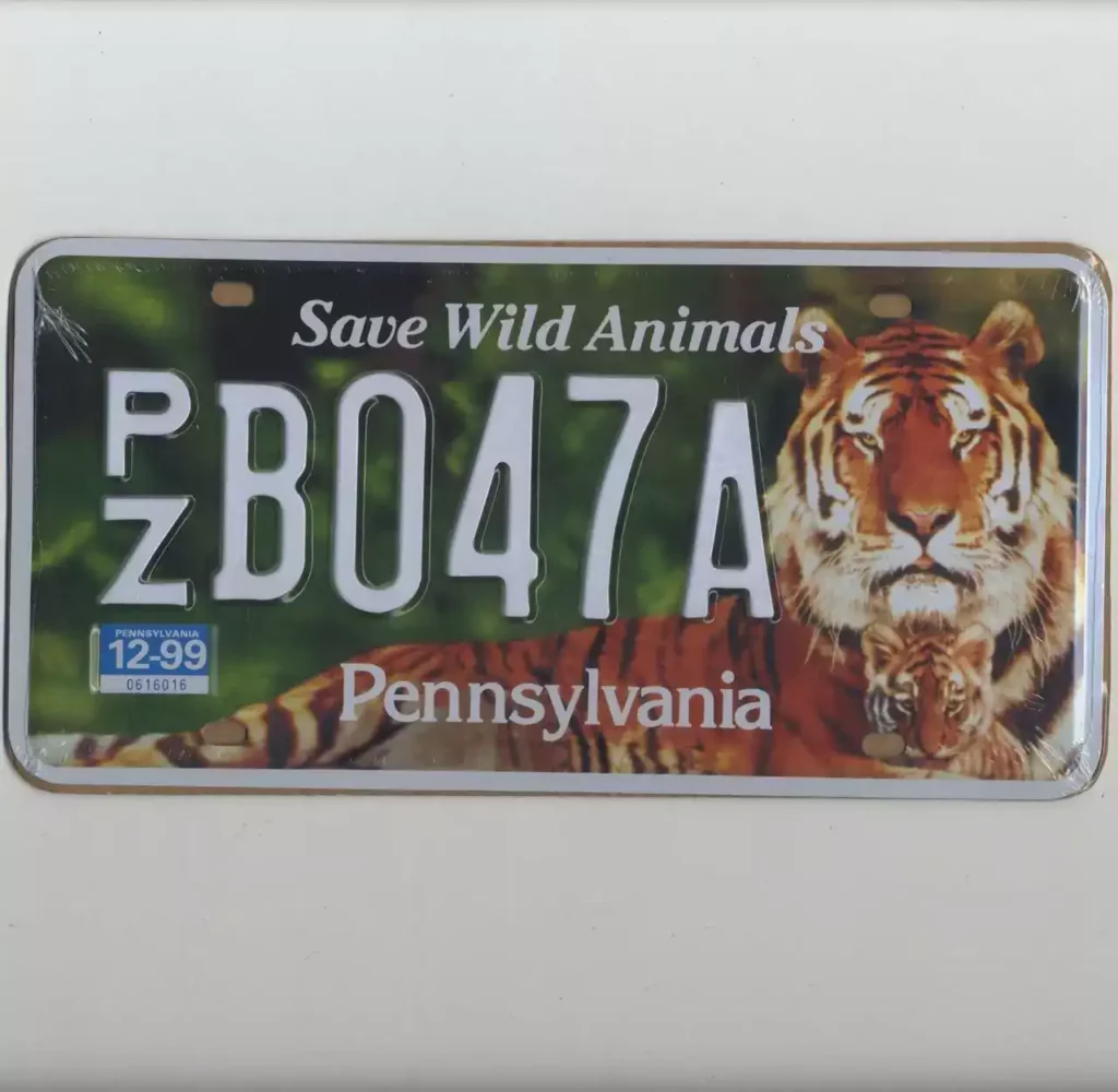 Plaque américaine Pennsylvania Save Wild Animals