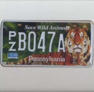 Plaque américaine Pennsylvania Save Wild Animals
