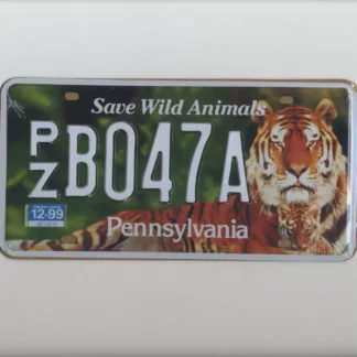 Plaque américaine Pennsylvania Save Wild Animals