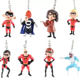 Assortiment 8 porte-clés The Incredibles Disney plastique