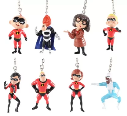 Assortiment 8 porte-clés The Incredibles Disney plastique