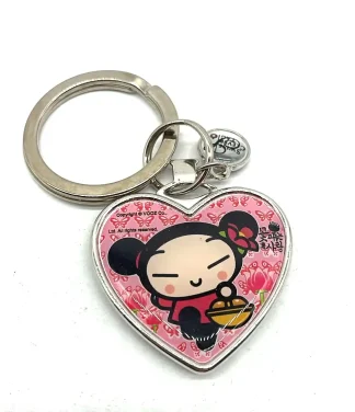 Pucca avec panier porte-clés cœur en métal Avenue of the Stars