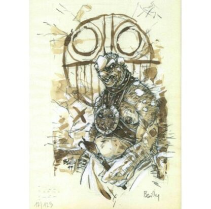 Bailly, Le coeur de sang, Ex-libris offset signé, Monstre