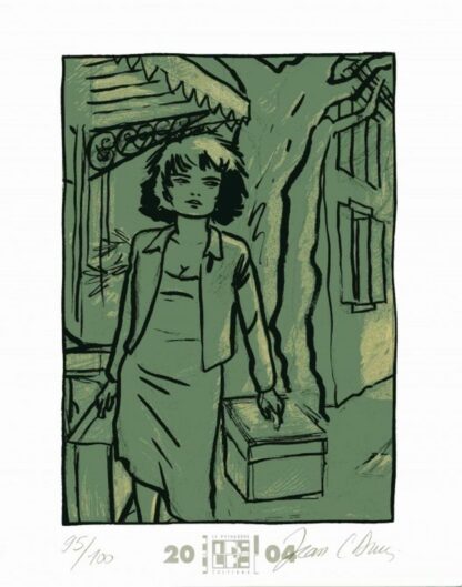 Jean-Claude Denis, La beauté à domicile, Ex-libris offset signé, Femme à la malette