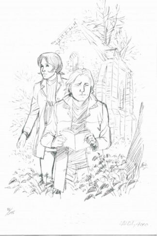 Falque, I.N.R.I., Ex-libris offset signé, Couple (crayonné)