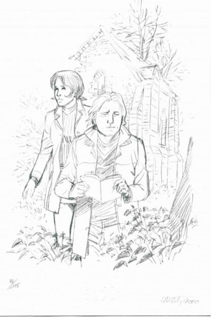 Falque, I.N.R.I., Ex-libris offset signé, Couple (crayonné)