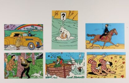 Hergé, Tintin, Carte Postale Q8, Assortiment de 6 cartes Tintin