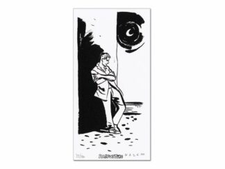 Wazem, Les Scorpions du Désert, Ex-libris sérigraphié signé, Dos au mur