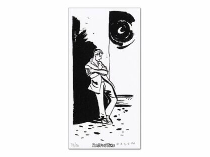 Wazem, Les Scorpions du Désert, Ex-libris sérigraphié signé, Dos au mur