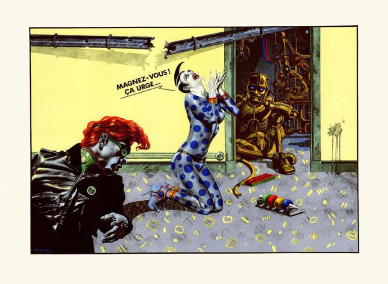 Le rejeton de l'Univers : Nicollet : Lithographie signée : Magnez-vous! ça urge ...