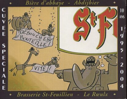 Baloo, La Mission Infernale, Etiquette de Bière Brasserie St-Feuillien, Animaux et bière