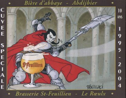 Bessadi, Festival Bd du Roeulx, Etiquette de bière signée, Brasserie St-Feuillien
