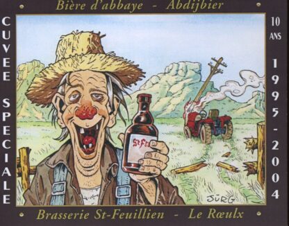 Jurg, Les Couzes, Etiquette de Bière Brasserie St-Feuillien, Paysan et bière