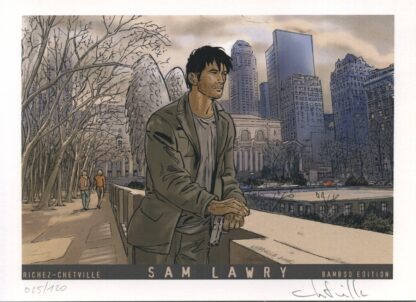 Richez, Sam Lawry, Ex-libris offset signé, L'ange Lawry