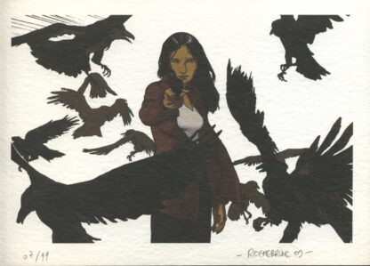 De rochebrune, Les chemins de Vadstena, Ex-libris signé, Femme au pistolet et oiseaux