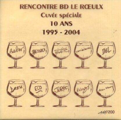 Enveloppe Rencontre Bd Le Roeulx, Etiquette de Bière, Cuvée spéciale pour les 10 ans, 1995-2004