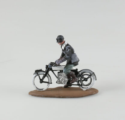 1st World War, Figurine en métal, Motocycliste Italien, 1915, sur sa Rudge