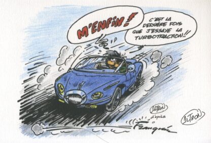Altron, Ex-libris offset signé, Hommage à Franquin et à son personnage Gaston Lagaffe