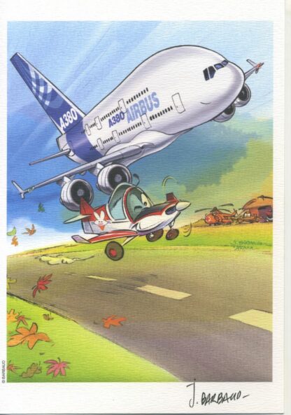 Barbaud, Les Dézingeurs, Ex-libris offset signé, Airbus A380