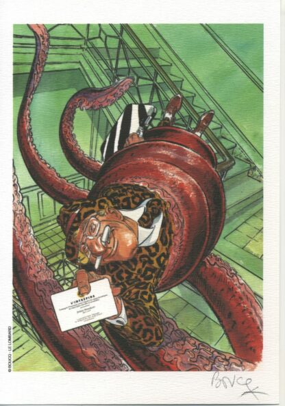 Boucq, Jérôme Moucherot, Ex-libris offset signé, L'intrépide